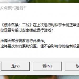 《使命召唤14：二战》报错以安全模式运行的解决方法